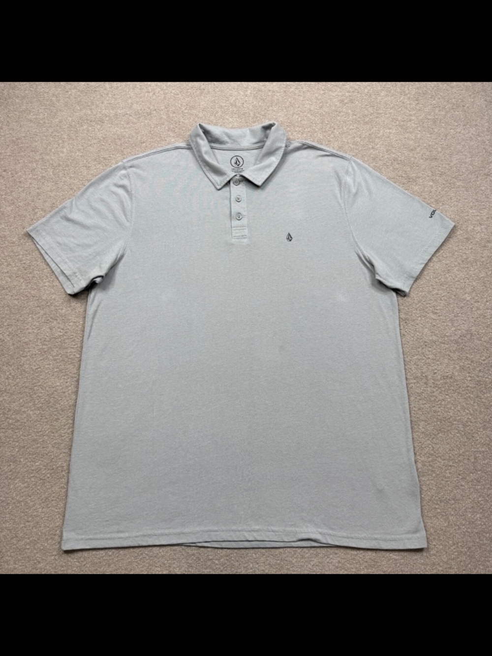 Volcom Polo Shirt Men's Size XL Gray Short Sleeve Collared Skateboarding Sketer